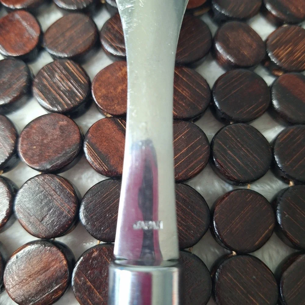 Vtg Frontier Forge 2Pc Stainless Steel Bamboo Style Serving Spoon Sald Fork Japa